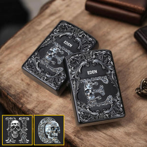 Lighter lover - Personalized Silver Skull Letter Lighter