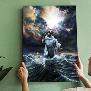 The Savior Who Calms Every Storm  -Christian canvas, Christian home decor