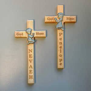 Personalized Wood Cross-Bless For Boys and Girls