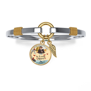 Custom Photo Memorial Cardinal Personalized Two-Tone Bracelet