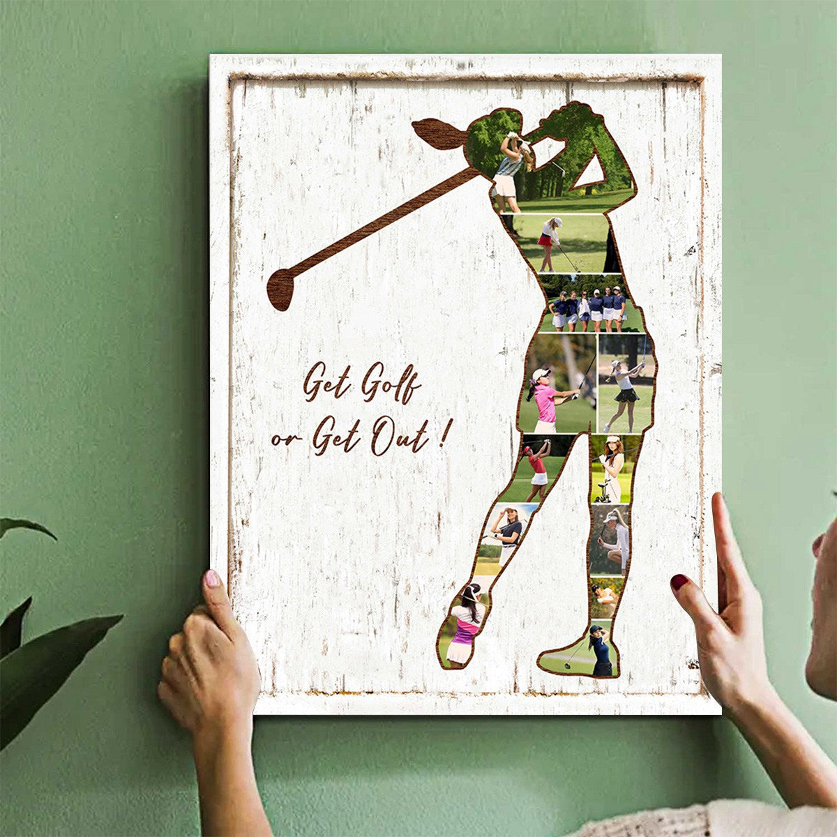 Personalized Golf Collage Canvas Poster,Golf Gifts For Women Golfer