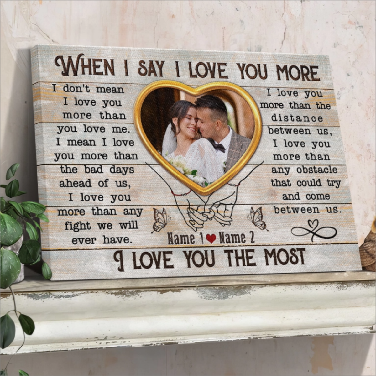 When I Say I Love You More - Personalized Couple Canvas/Poster