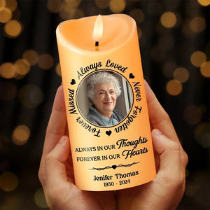 Always In Our Thoughts - Memorial Personalized Custom LED Candle