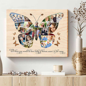 Personalized Butterfly Photo Collage Canvas Poster, Memorial Gifts With Photo