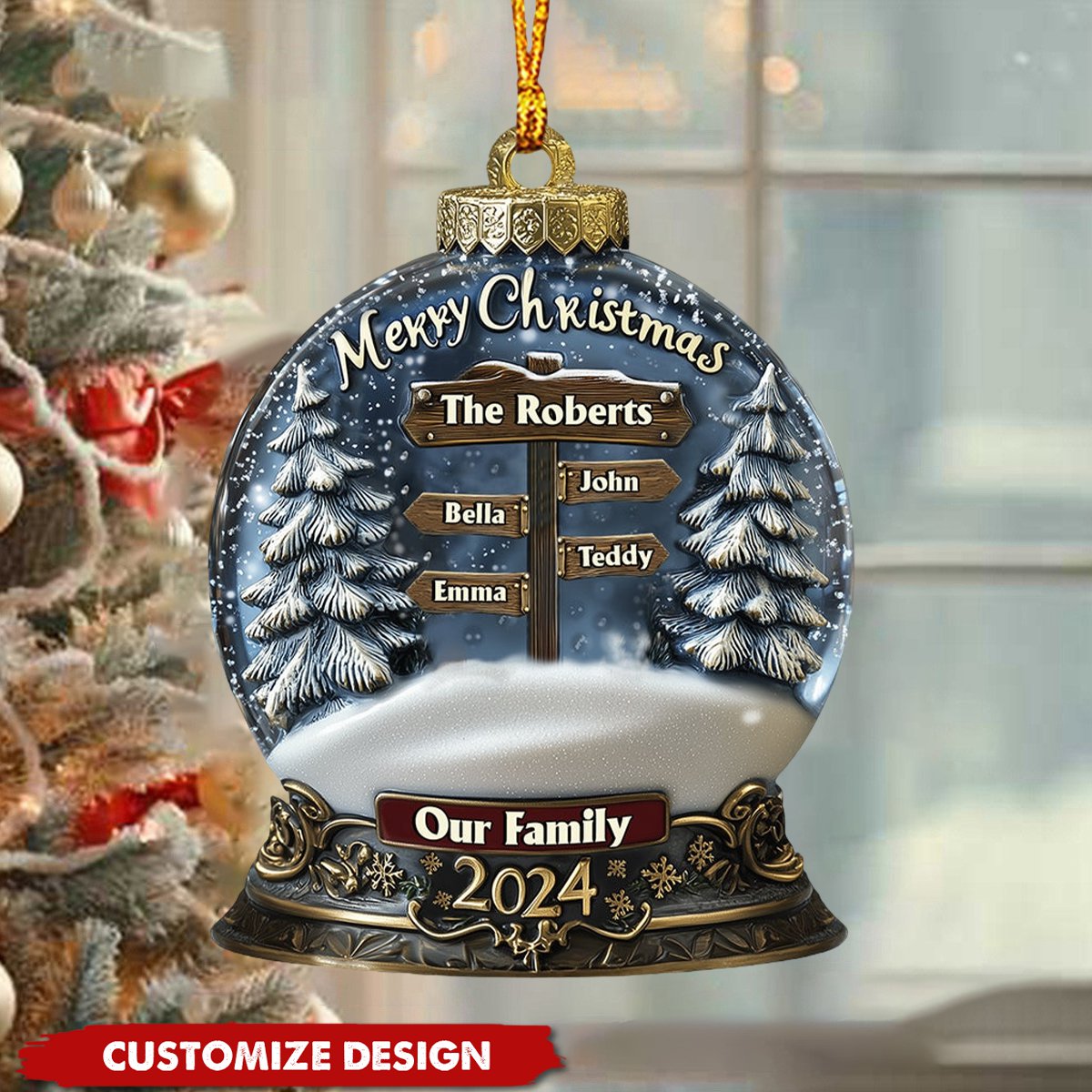 Merry Christmas 2024 - Personalized Family Christmas Acrylic Ornament