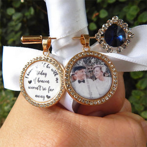 Personalized Photos & Quotes Memory Charm To Attach To Bride Bouquet Gift For Wedding