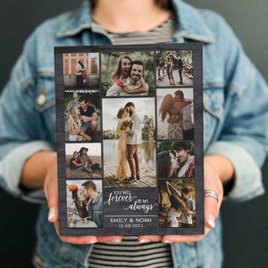 Couple Photo Collage Personalized Canvas/Poster, Valentines Day Gifts For Him Her Boyfriend Girlfriend Husband Wife