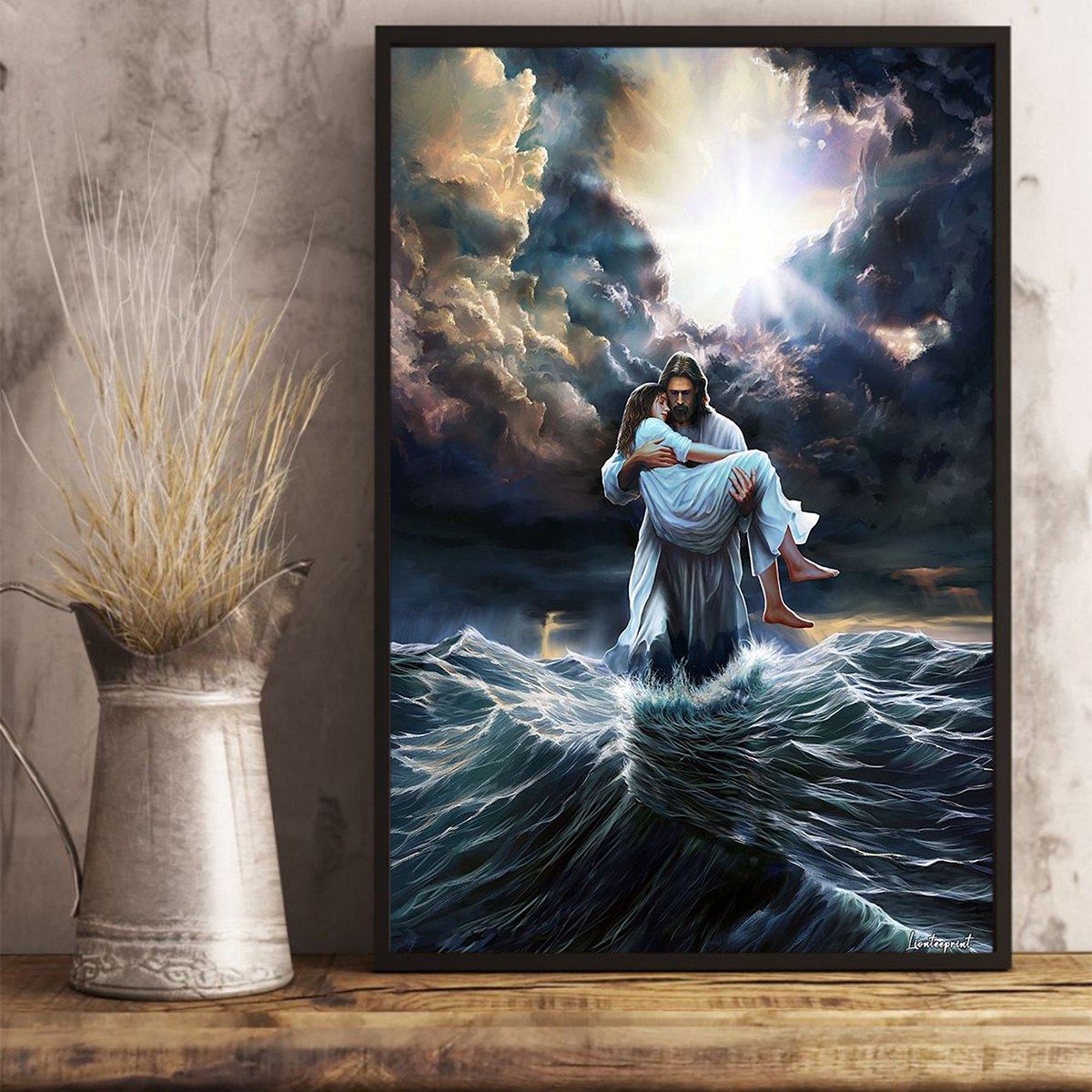 The Savior Who Calms Every Storm  -Christian canvas, Christian home decor