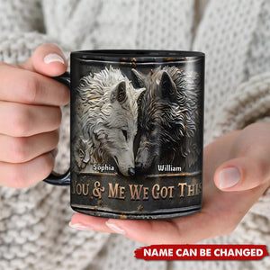 You & Me We Got This  Personalized Black Couple Mug