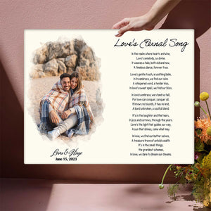 Personalized Canvas Print Poster With Poem | Lyrics Wall Art With Custom Photo | Couple Anniversary Gift