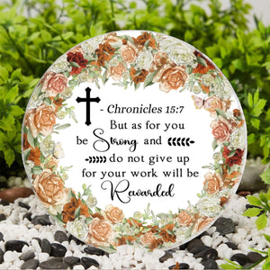 Personalized Bible Verse Round Ceramic, Motivational Sign, Christian Gift, Inspirational Faith Ceramic