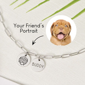 Personalized Pet Portrait Paperclip Necklace