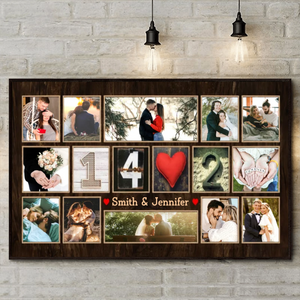 Our Memory Days, Personalized Couple Photo Collage Canvas, Gift For Couple