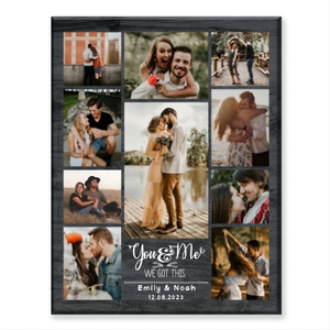 Couple Photo Collage Personalized Canvas/Poster, Valentines Day Gifts For Him Her Boyfriend Girlfriend Husband Wife