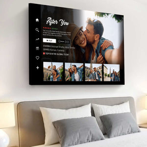 Personalized Couple Movie Landscape Canvas Poster, Gift for Couples Anniversary Movie Poster