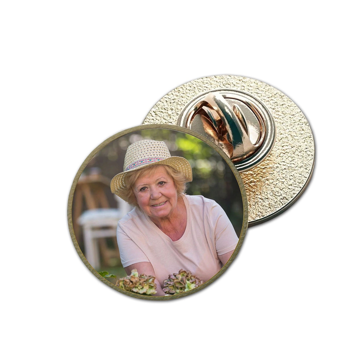 Personalized Photo Lapel Pin-Memorial Service, Funeral Keepsake, Bereavement Loss Gift