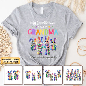 Personalized Grandma's Favorite Bunny Easter Day Pure Cotton T-Shirt