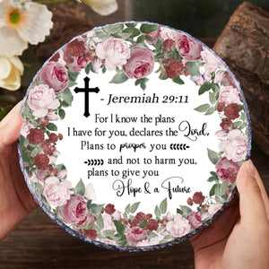 Personalized Bible Verse Round Ceramic, Motivational Sign, Christian Gift, Inspirational Faith Ceramic