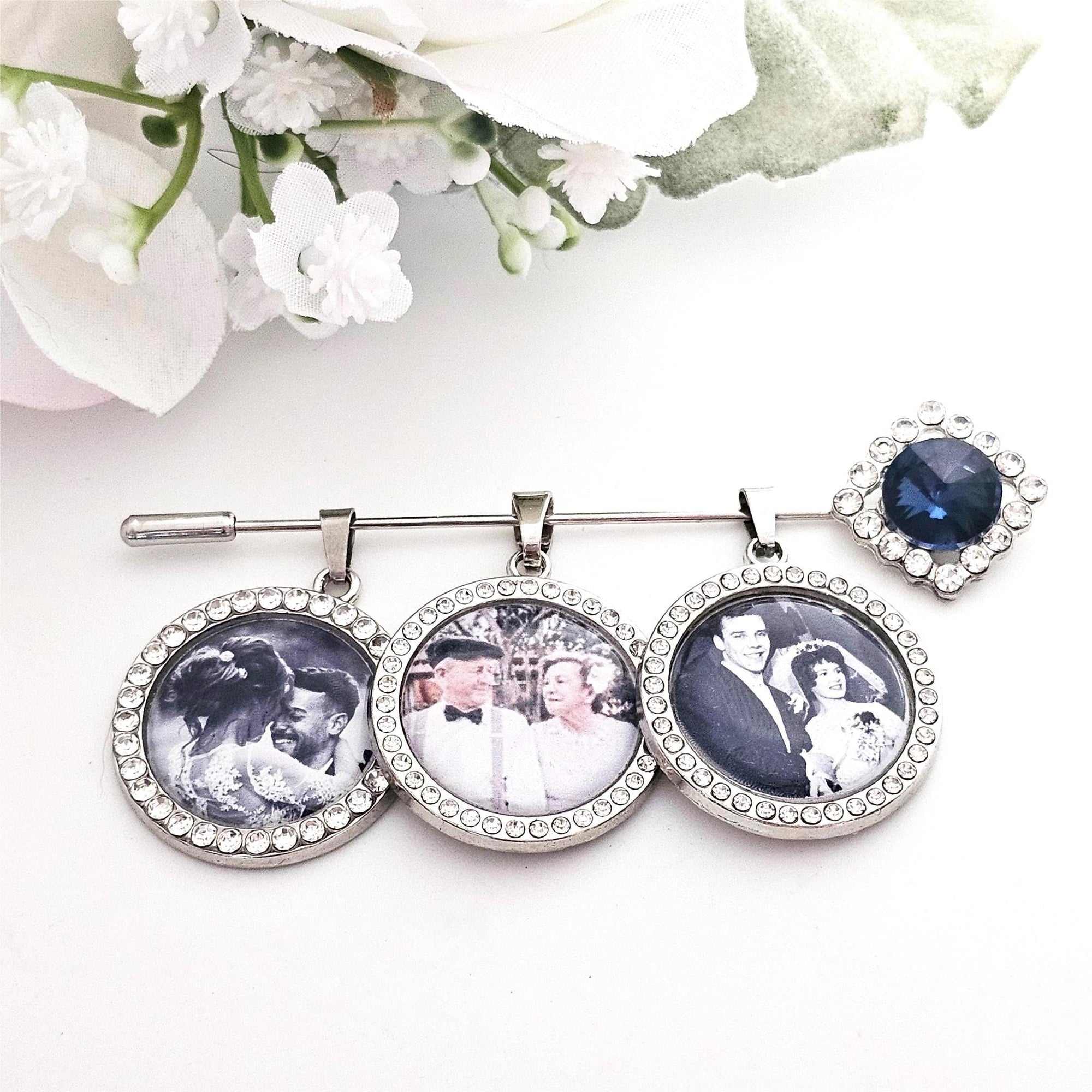 Personalized Photos & Quotes Memory Charm To Attach To Bride Bouquet Gift For Wedding