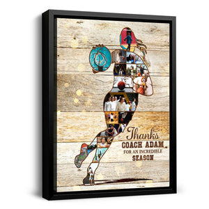 Personalized Basketball Photos Collage Canvas Gift For Coach - Girl Boy Basketball Player