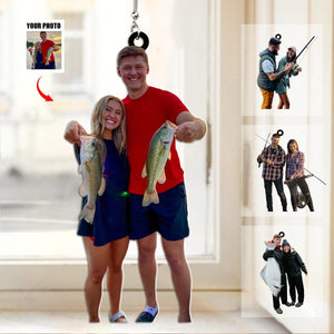 Fishing Couple Custom Photo Personalized Acrylic Ornament Gifts