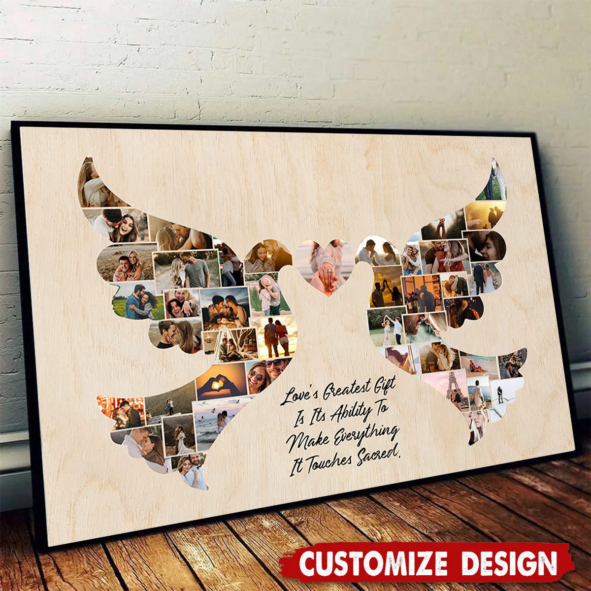 Personalized Love Birds Photo Collage Gift Ideas for Couple