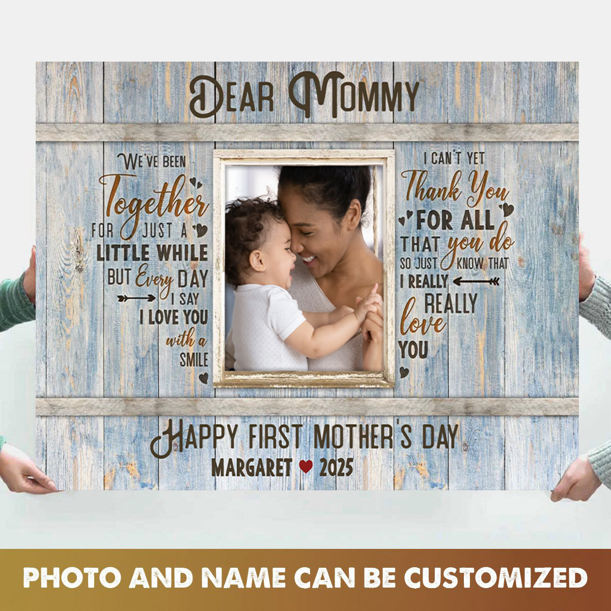 Personalized First Time Mother’s Day Canvas Print Gift For Mother's First Mother’s Day