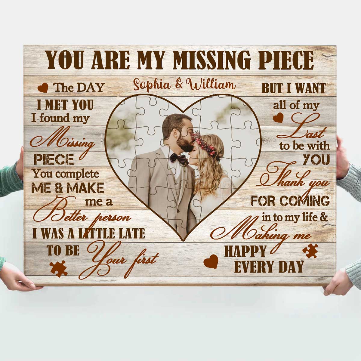 You Are My Missing Piece Personalized Couple Canvas/Poster