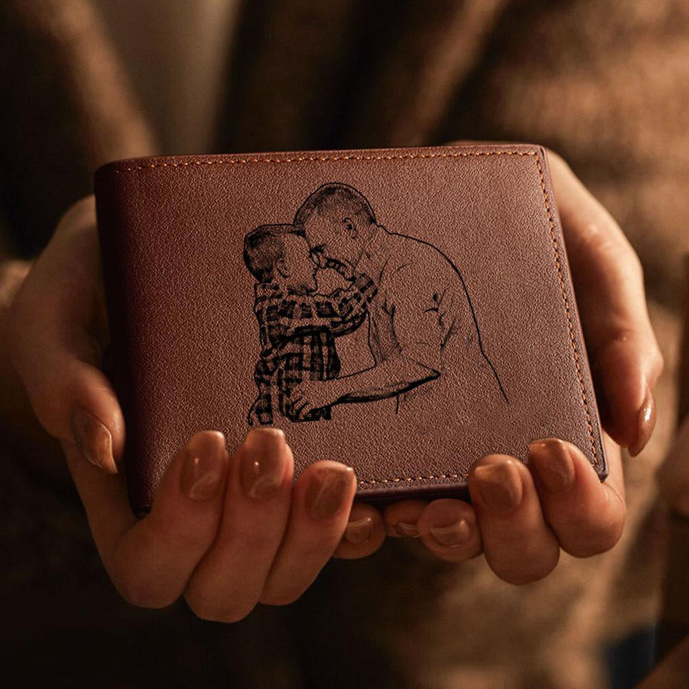 Personalized Men's Wallet - Leather Photo Engraved wallet