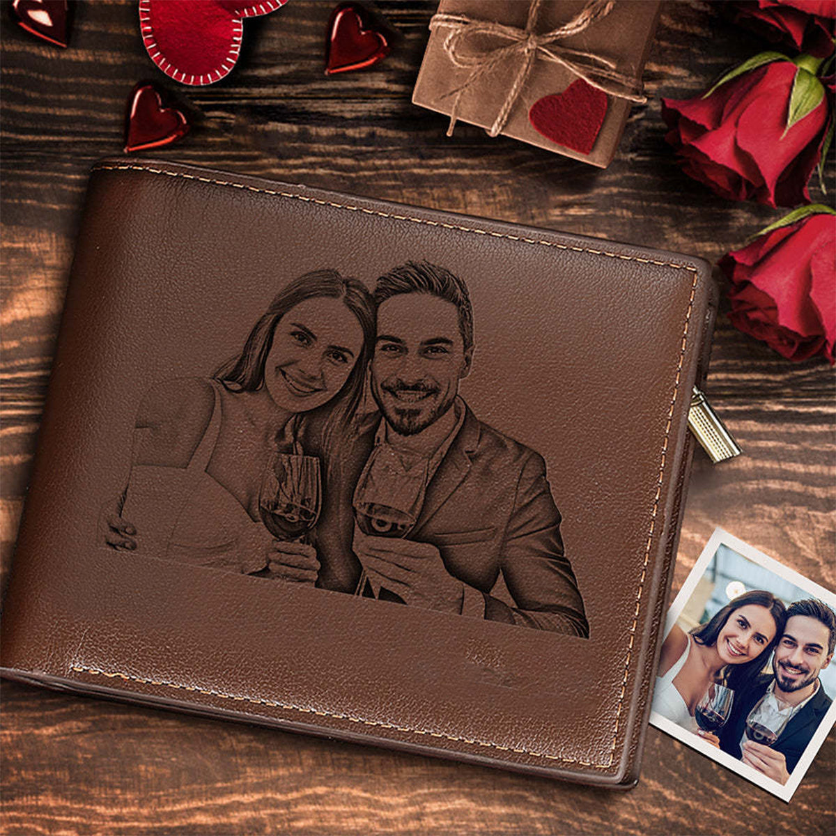 Personalized Men's Wallet - Leather Photo Engraved wallet