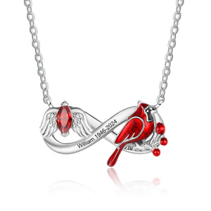 Cardinals Appear When Angels Are Near Memorial Infinite Personalized Necklace