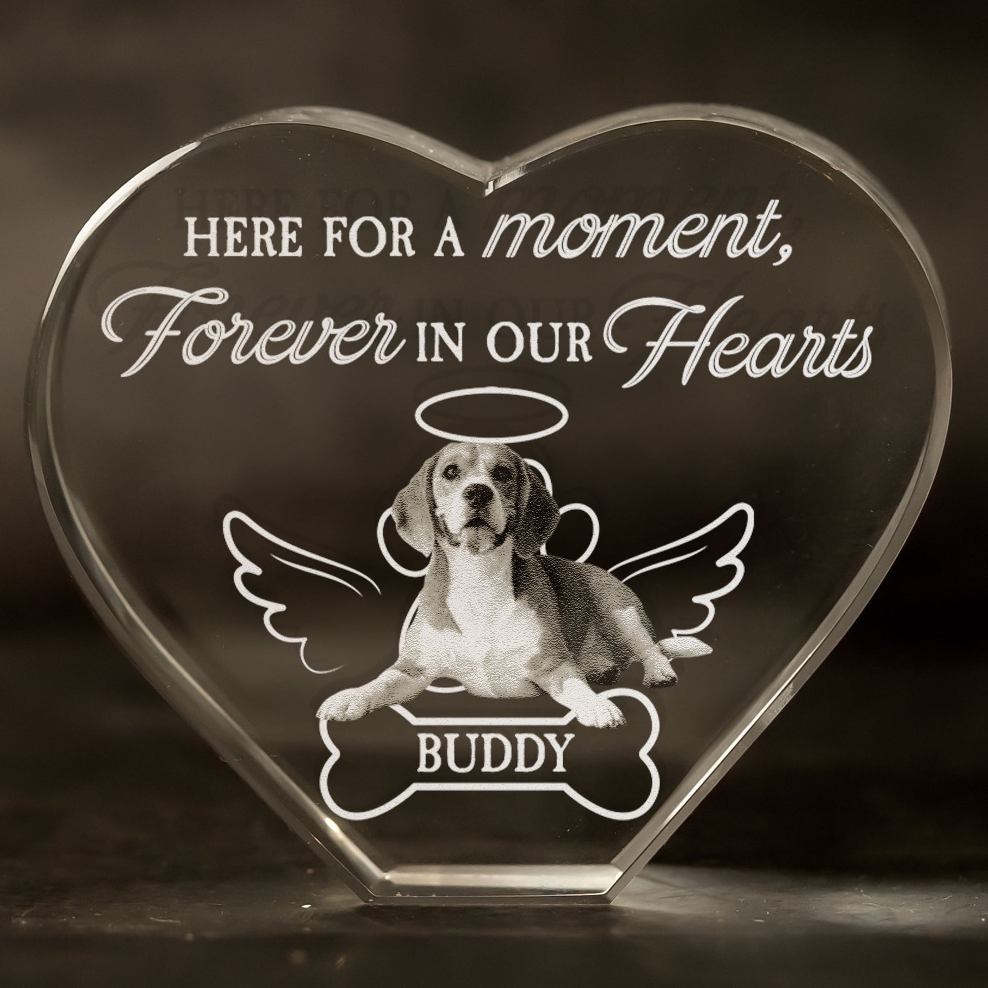 Here For A Moment, Forever In Our Hearts personalized Dog Plaque