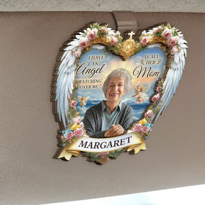 I Have An Angel Looking At My Personalized Wooden Photo Car Visor Clips