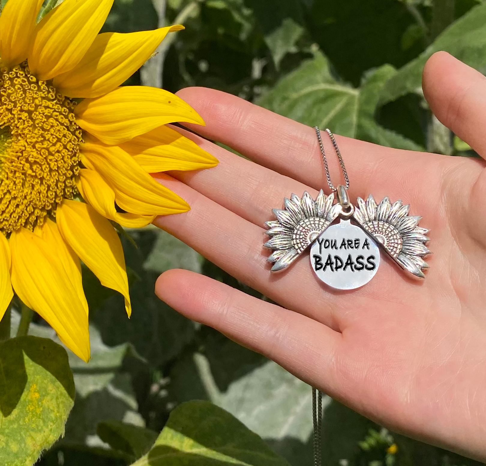 You Are A Badass-Sunflower Necklace