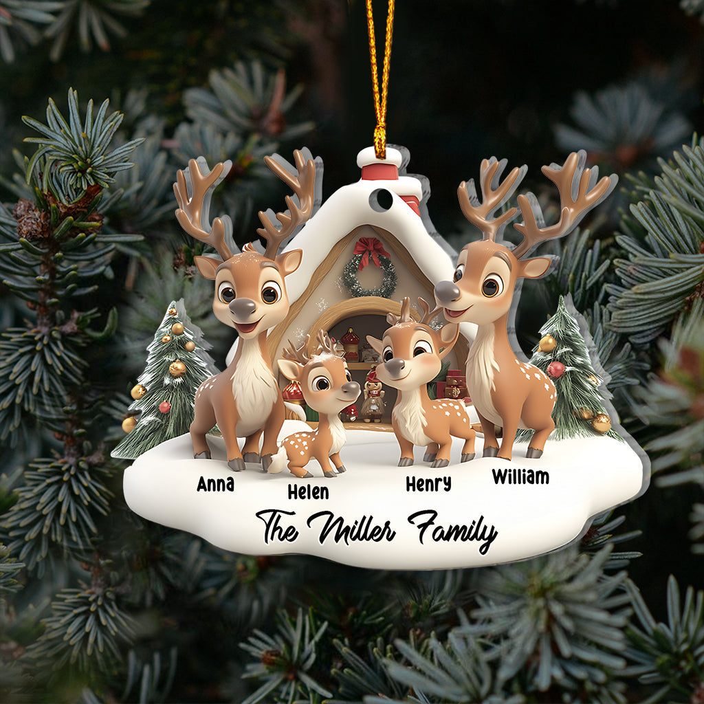 Reindeer Family Personalized Family Ornament