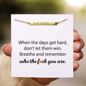 Personalized Motivational Bar Brecelet Don't Let The Hard Days Win - Gift For Family, Friend