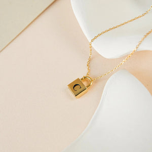 Minimalism Personalized Lock Initial Necklace