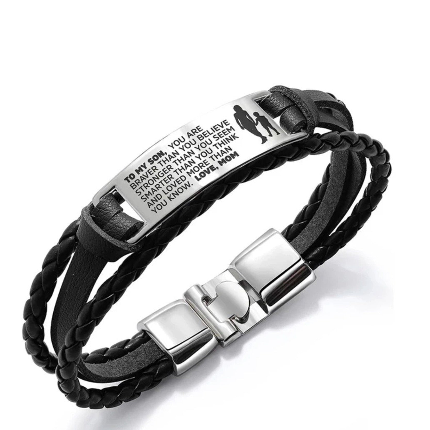 To My Son/Daughter Leather Bracelet From Mom and Dad