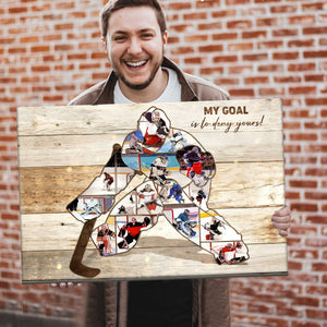 Personalized Ice Hockey Gift Goalie Collage Canvas Poster