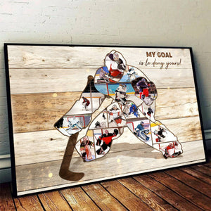 Personalized Ice Hockey Gift Goalie Collage Canvas Poster