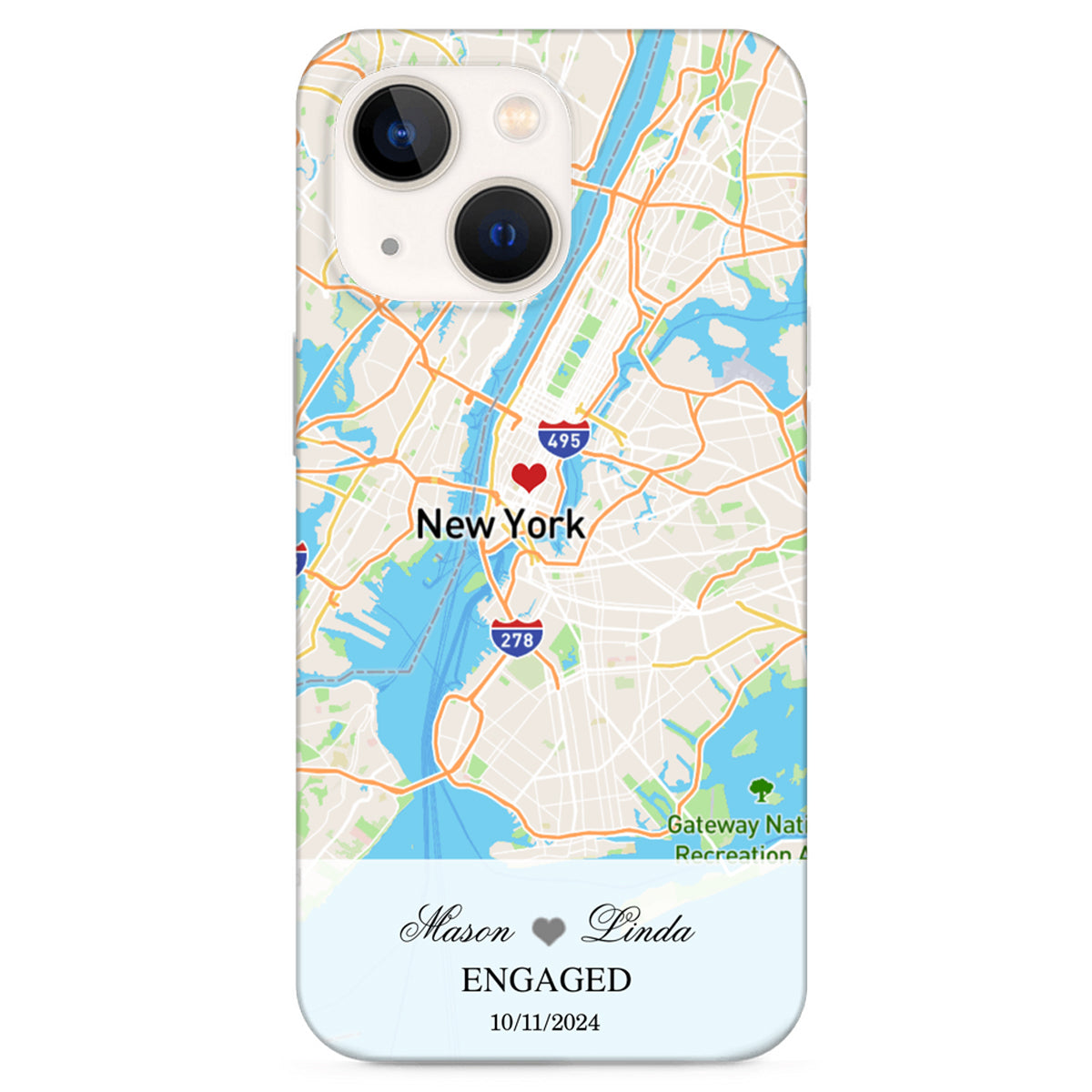 Engagement Phone Case - Custom Map Perfect Gift For Couple