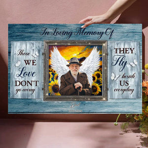 Personalized Remembrance Gift, In Loving Memory, Gift For Sympathy Angel Wings Canvas