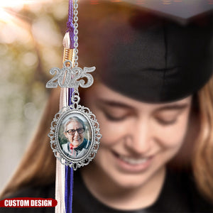 Memorial Photo Tassel Charm Pendant - Personalized 2025 Graduation Cap Decoration, Gift For Graduation Ceremony