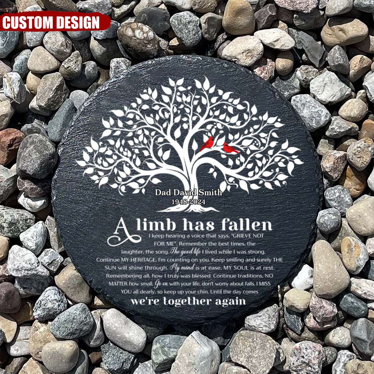 A Limb Has Fallen From The Family Tree - Memorial Personalized Garden Stone