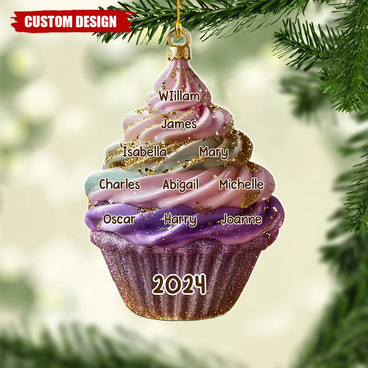 Enjoying Sweet Moments Together - Custom Family Christmas Ornament