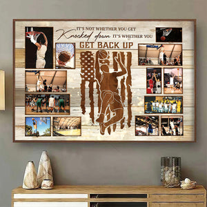 Personalized Basketball Photos Canvas, Basketball Coach Basketball Player Gift