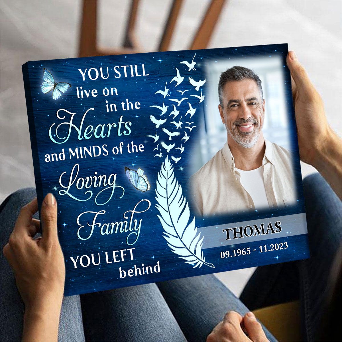 Custom Sympathy Gift for Loss of Loved Ones Personalized Memorial Canvas/Poster