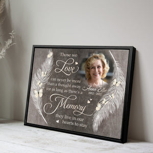 They Live In Our Hearts To Stay Personalized Memorial Photo Canvas/Poster