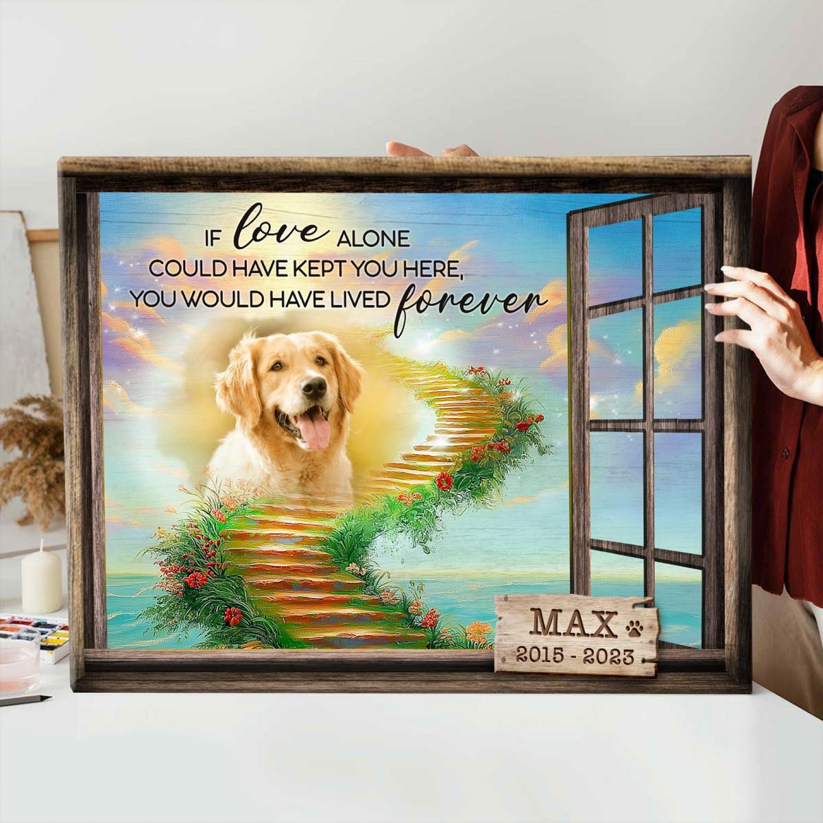 Personalized Pet Memorial Photo Gift Sentimental Dog Lovers Canvas/Poster