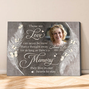 They Live In Our Hearts To Stay Personalized Memorial Photo Canvas/Poster